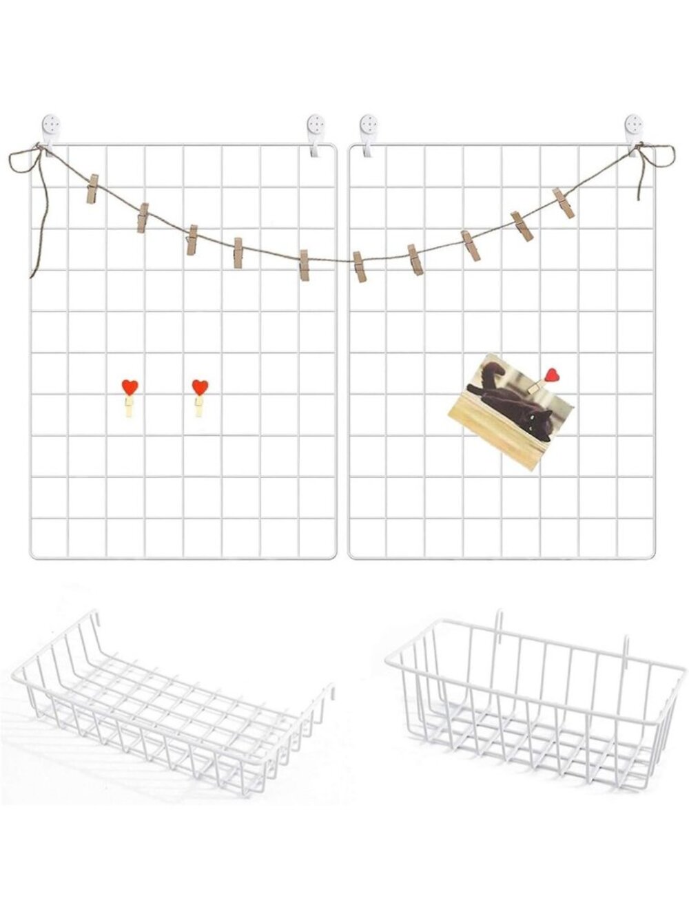 Versatile Grid Panels & Baskets for Organizing, Displaying, and Storage